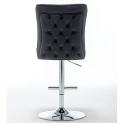 Belgravia  Black Velvet Button Back Barstool
