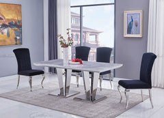 Liyana Black Velvet Dining Chair with Chrome Legs
