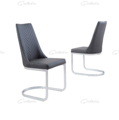 Curva Grey French Velvet  Chair