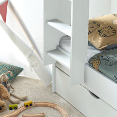 Olly 3ft White Bunk Bed with Storage