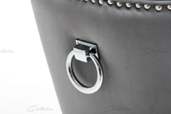 Knightbridge Grey Velvet Knocker Back Barstool