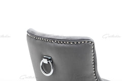 Knightbridge Grey Velvet Knocker Back Barstool