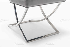 Curva Grey French Velvet  Chair