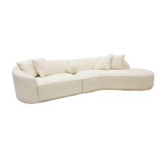 Pebble 3 Seater White Boucle Sofa