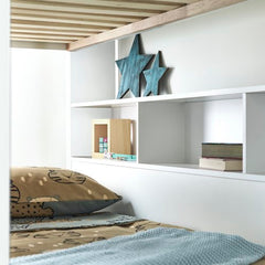 Olly 3ft Grey and White Bunk Bed with Storage