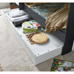 Olly 3ft Grey and White Bunk Bed with Storage