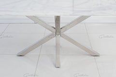 Riviera 160cm White Marble Dining Table