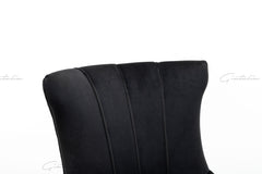 Montpellier Lion Knocker Back Black Velvet Barstool