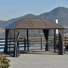Steel/Aluminum Hardtop Gazebo 4 x 3m with Netting Curtains