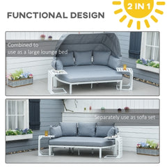 4 Pieces Outdoor Garden Lounge Set with Canopy