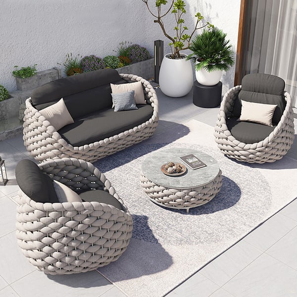 Textilene Rope Woven Outdoor Sofa Set