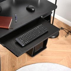 Computer Desk Office PC Table Workstation with Keyboard Tray, CPU Shelf, Drawers, Sliding Scanner Shelf