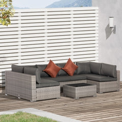 4 Piece Half Square Rattan Garden Sofa Set