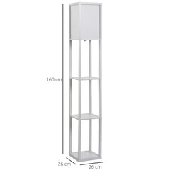 Standing Floor Lamp with 4-Tier Storage Shelf,