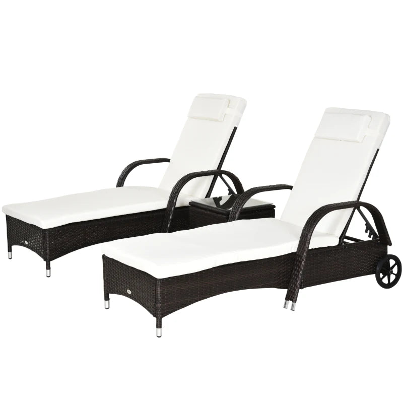 Rattan Sun Loungers Recliner with FREE Coffee Table