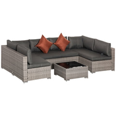 4 Piece Half Square Rattan Garden Sofa Set