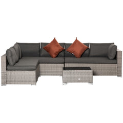 4 Piece Half Square Rattan Garden Sofa Set