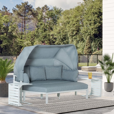 4 Pieces Outdoor Garden Lounge Set with Canopy