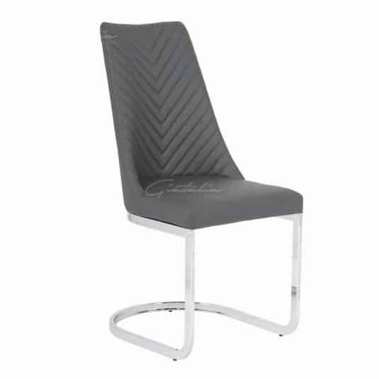 Curva Grey French Velvet  Chair