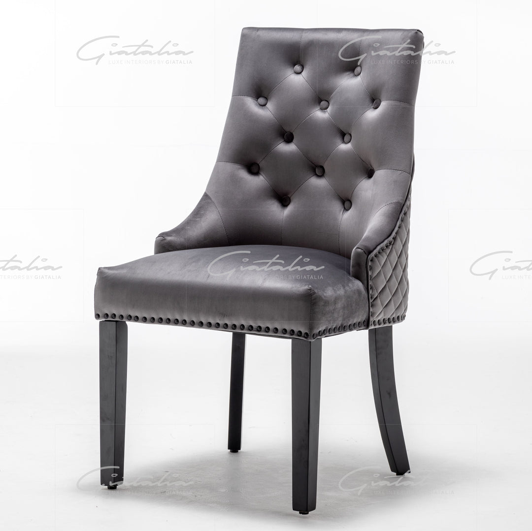 Cambridge Grey Tufted Velvet Chair