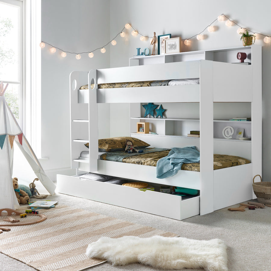 Olly 3ft White Bunk Bed with Storage